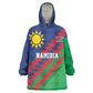 Custom Cricket African Namibia Wearable Blanket Hoodie Namibian Sporty Pattern Flag Motif - African Pride