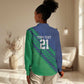 Custom Cricket African Namibia Women Casual Shirt Namibian Sporty Pattern Flag Motif - African Pride