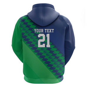Custom Cricket African Namibia Zip Hoodie Namibian Sporty Pattern Flag Motif - African Pride