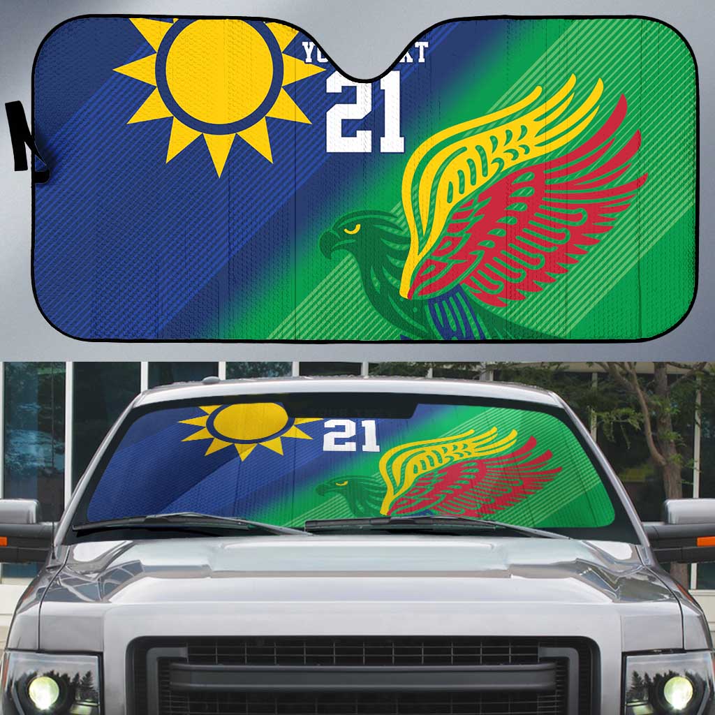 Custom Rugby African Namibia Auto Sun Shade Welwitschias African Fish Eagle