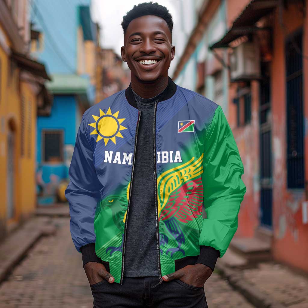 Custom Rugby African Namibia Bomber Jacket Welwitschias African Fish Eagle - African Pride