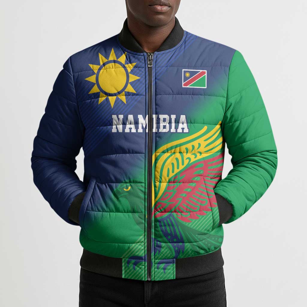 Custom Rugby African Namibia Bomber Puffer Jacket Welwitschias African Fish Eagle
