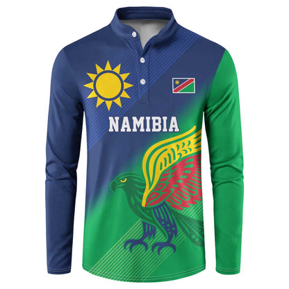 Custom Rugby African Namibia Button Sweatshirt Welwitschias African Fish Eagle