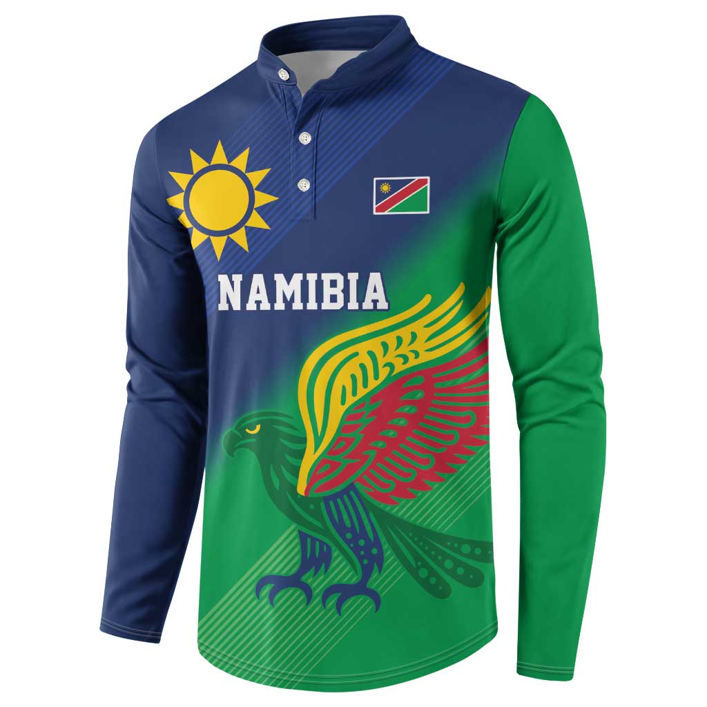Custom Rugby African Namibia Button Sweatshirt Welwitschias African Fish Eagle