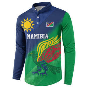 Custom Rugby African Namibia Button Sweatshirt Welwitschias African Fish Eagle