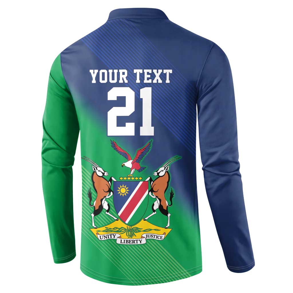 Custom Rugby African Namibia Button Sweatshirt Welwitschias African Fish Eagle