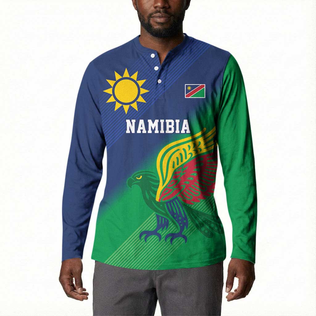 Custom Rugby African Namibia Button Sweatshirt Welwitschias African Fish Eagle