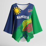 Custom Rugby African Namibia Kimono Sleeve Blouse Welwitschias African Fish Eagle