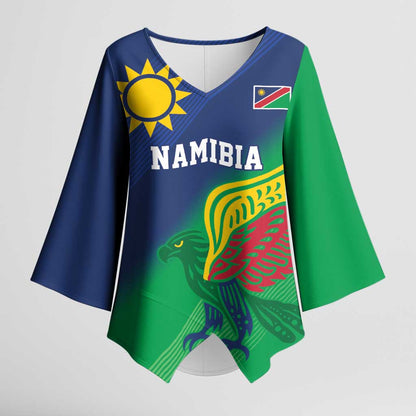 Custom Rugby African Namibia Kimono Sleeve Blouse Welwitschias African Fish Eagle