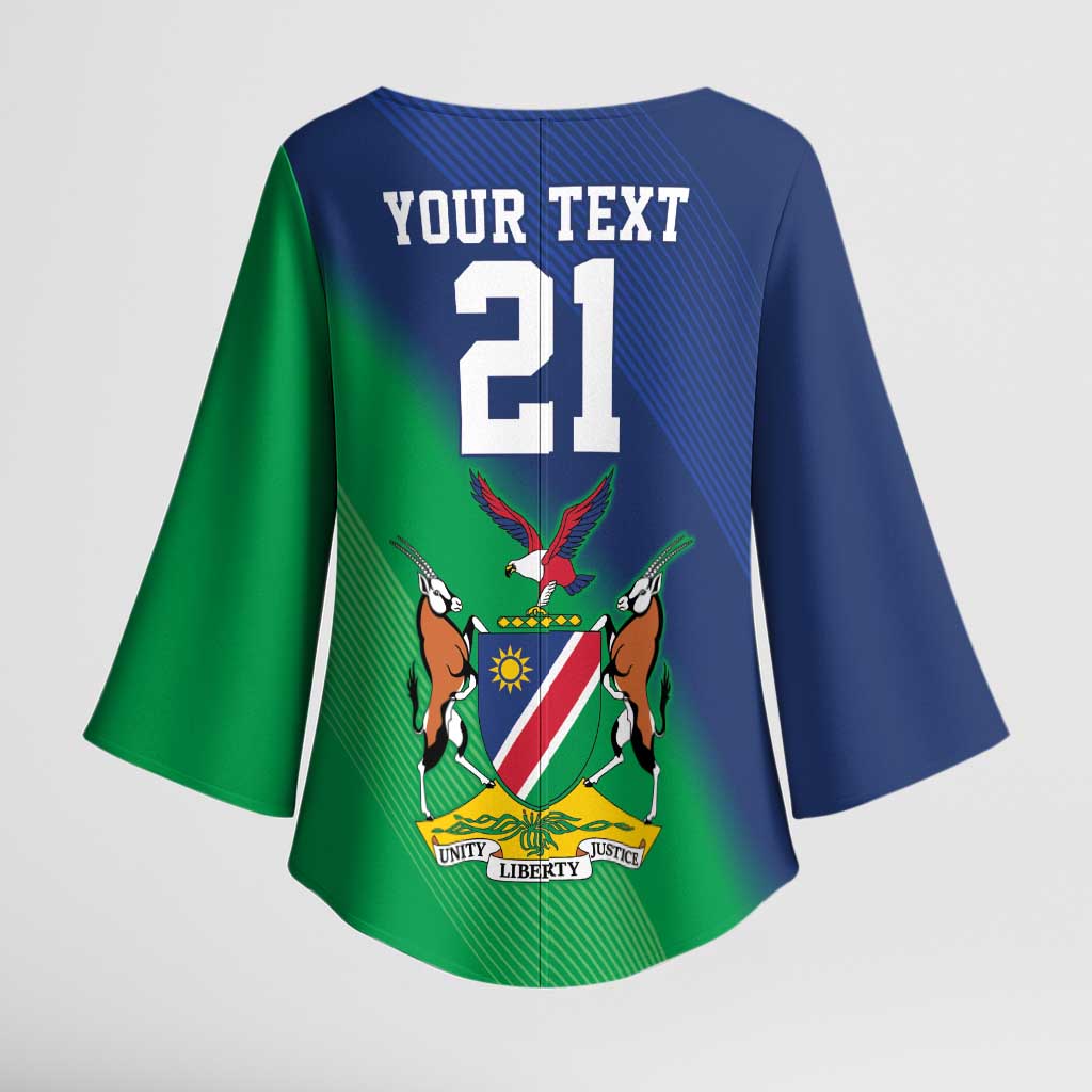 Custom Rugby African Namibia Kimono Sleeve Blouse Welwitschias African Fish Eagle