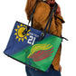 Custom Rugby African Namibia Leather Tote Bag Welwitschias African Fish Eagle - African Pride