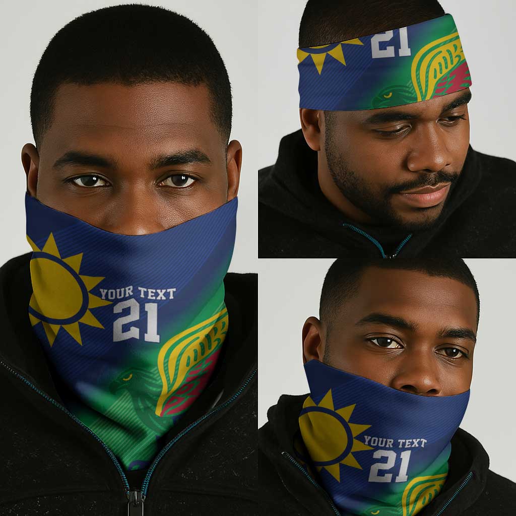 Custom Rugby African Namibia Neck Gaiter Welwitschias African Fish Eagle LT9