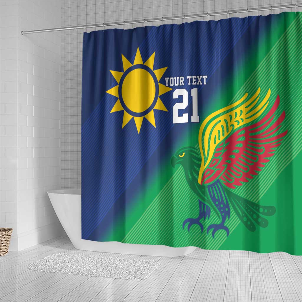 Custom Rugby African Namibia Shower Curtain Welwitschias African Fish Eagle - African Pride