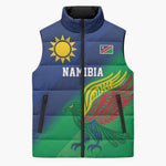 Custom Rugby African Namibia Sleeveless Puffer Jacket Welwitschias African Fish Eagle