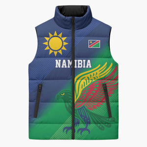 Custom Rugby African Namibia Sleeveless Puffer Jacket Welwitschias African Fish Eagle