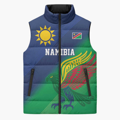 Custom Rugby African Namibia Sleeveless Puffer Jacket Welwitschias African Fish Eagle