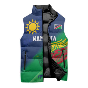 Custom Rugby African Namibia Sleeveless Puffer Jacket Welwitschias African Fish Eagle