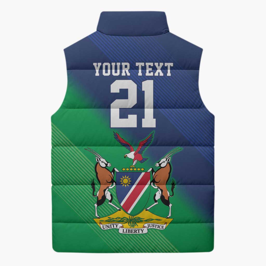 Custom Rugby African Namibia Sleeveless Puffer Jacket Welwitschias African Fish Eagle