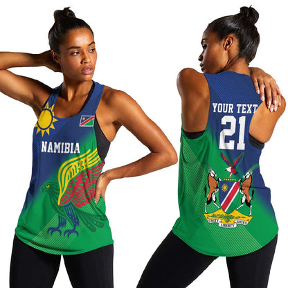 Custom Rugby African Namibia Women Racerback Tank Welwitschias African Fish Eagle - African Pride
