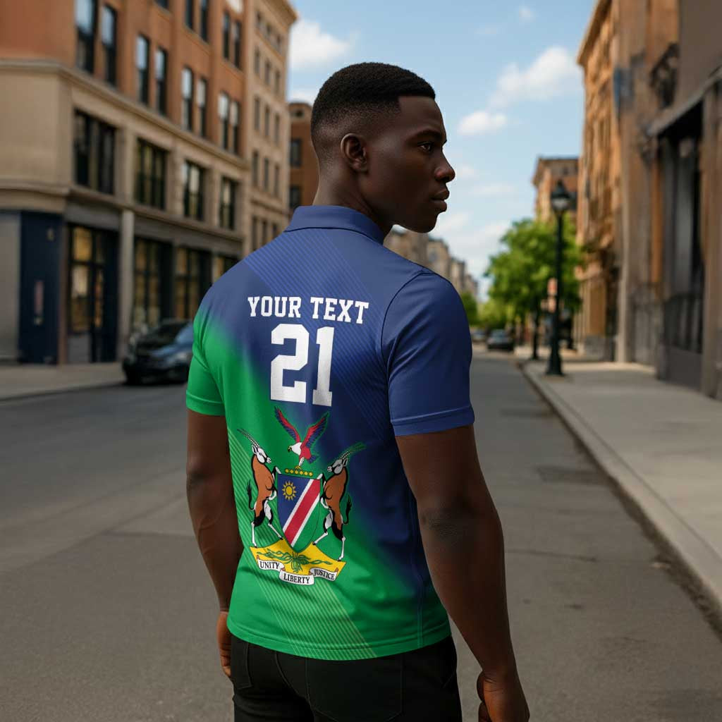 Custom Rugby African Namibia Zipper Polo Shirt Welwitschias African Fish Eagle