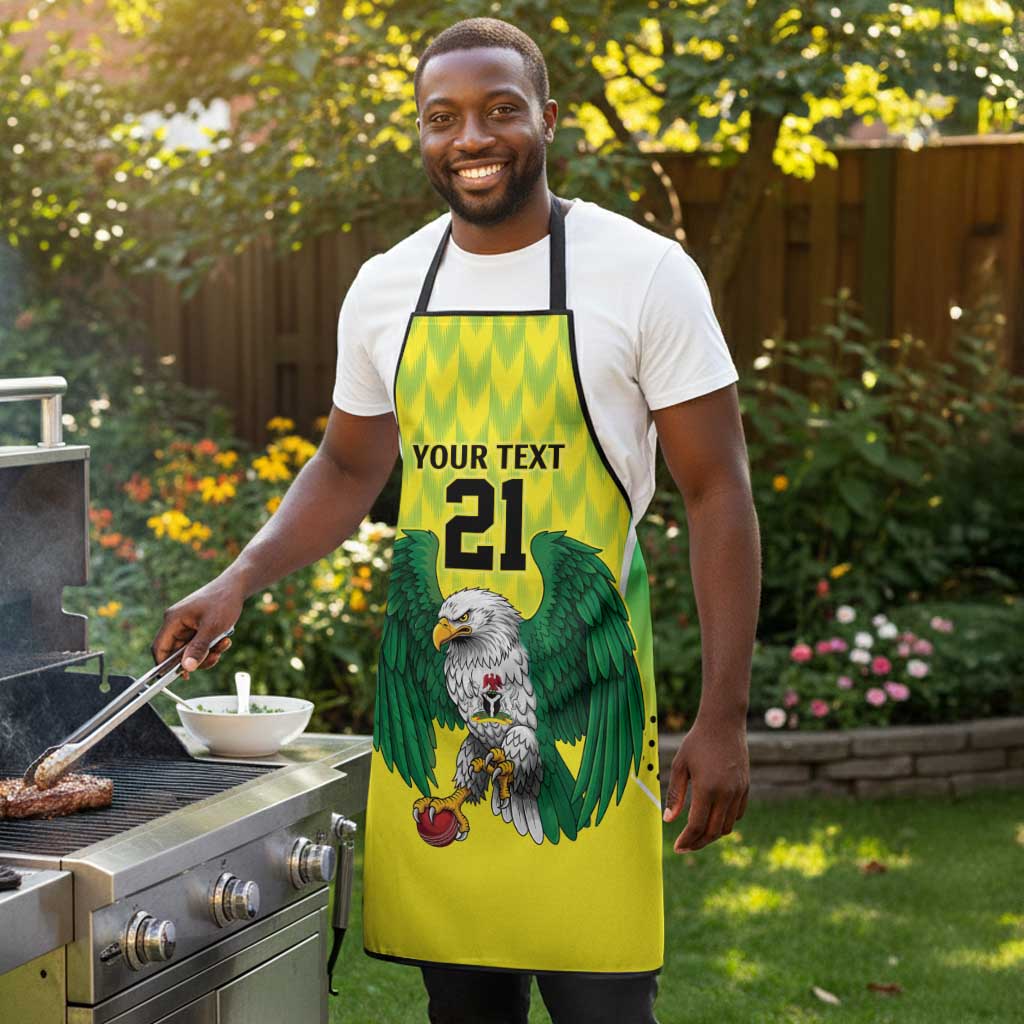 Custom Cricket African Nigeria Apron Najeriya Yellow Greens Eagle