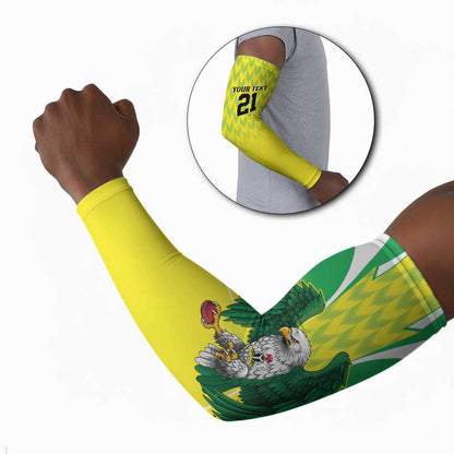 Custom Cricket African Nigeria Arm Sleeves Najeriya Yellow Greens Eagle