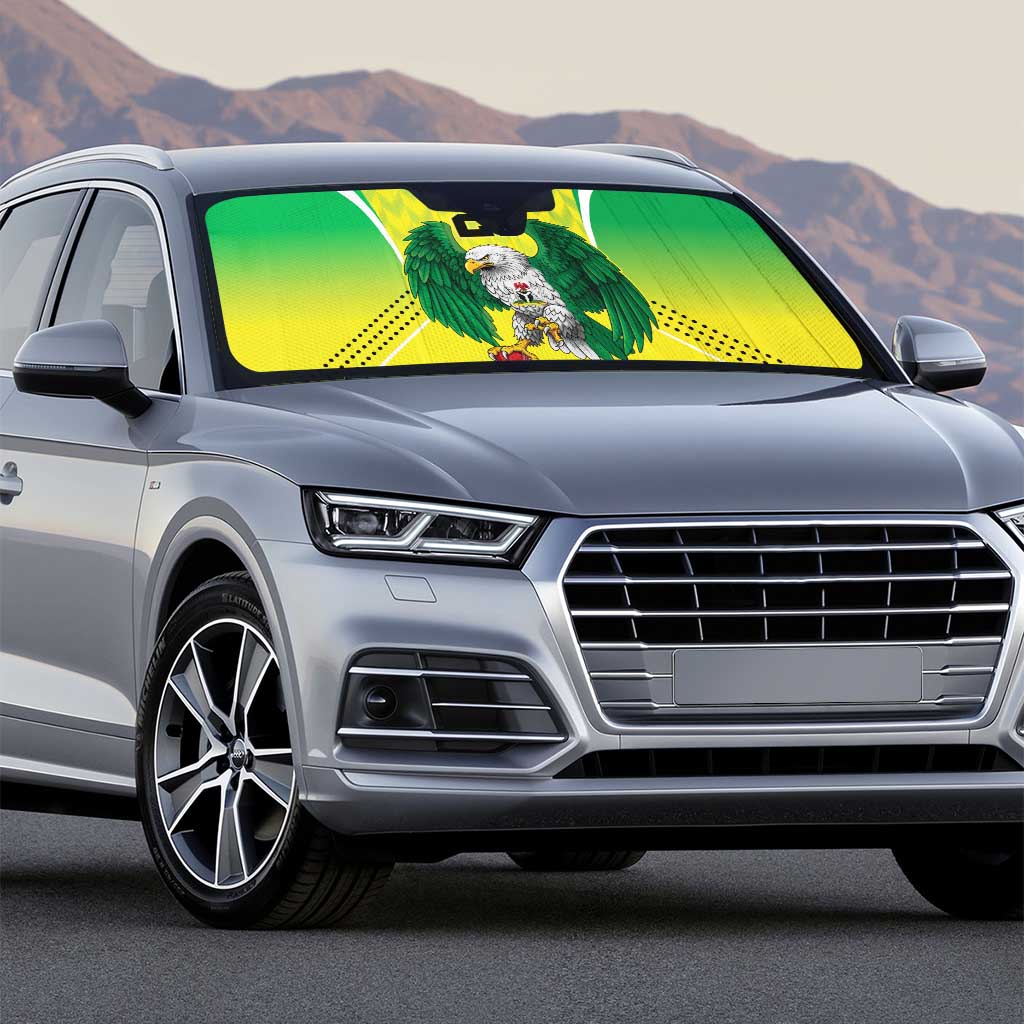 Custom Cricket African Nigeria Auto Sun Shade Najeriya Yellow Greens Eagle