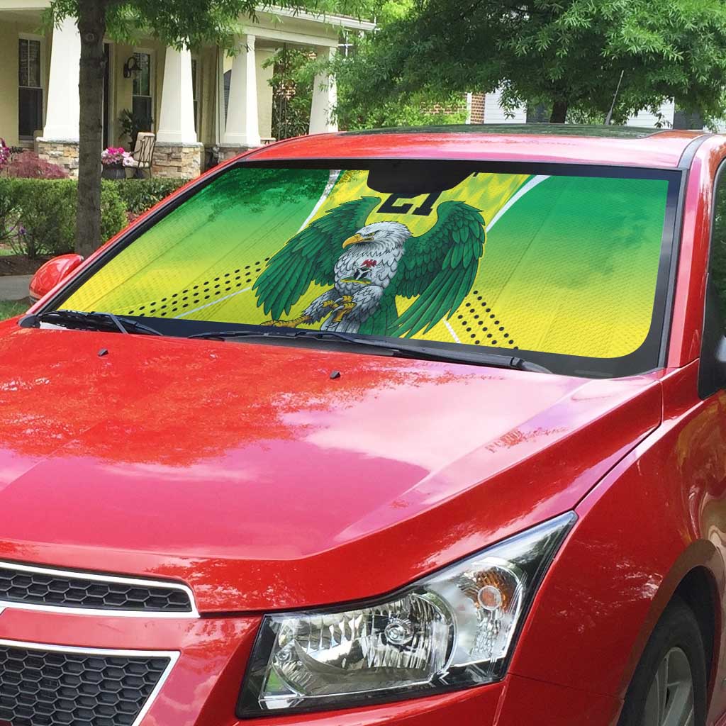 Custom Cricket African Nigeria Auto Sun Shade Najeriya Yellow Greens Eagle