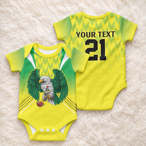 Custom Cricket African Nigeria Baby Onesie Najeriya Yellow Greens Eagle
