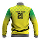 Custom Cricket African Nigeria Baseball Jacket Najeriya Yellow Greens Eagle - African Pride