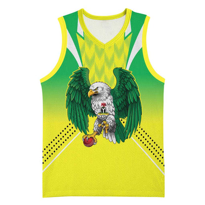 Custom Cricket African Nigeria Basketball Jersey Najeriya Yellow Greens Eagle LT9