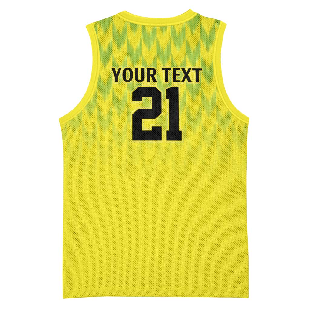 Custom Cricket African Nigeria Basketball Jersey Najeriya Yellow Greens Eagle LT9
