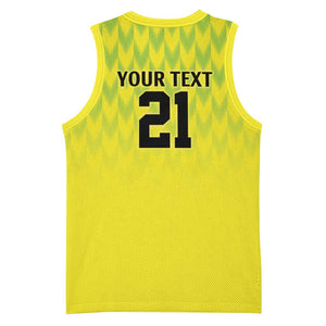 Custom Cricket African Nigeria Basketball Jersey Najeriya Yellow Greens Eagle LT9