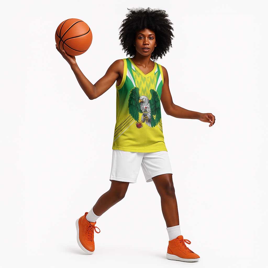 Custom Cricket African Nigeria Basketball Jersey Najeriya Yellow Greens Eagle LT9