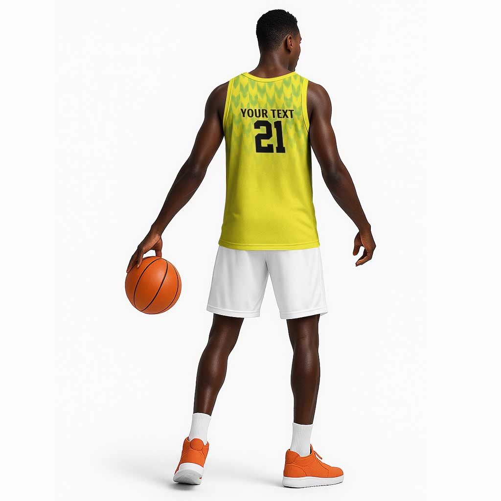 Custom Cricket African Nigeria Basketball Jersey Najeriya Yellow Greens Eagle LT9