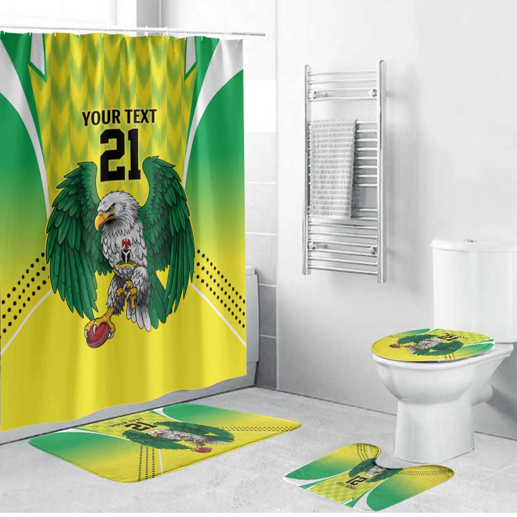 Custom Cricket African Nigeria Bathroom Set Najeriya Yellow Greens Eagle