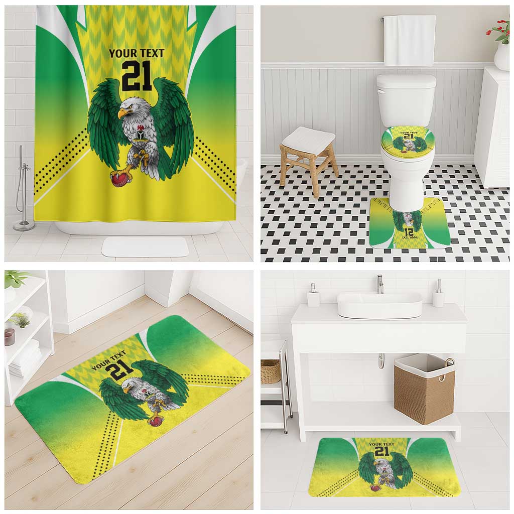 Custom Cricket African Nigeria Bathroom Set Najeriya Yellow Greens Eagle