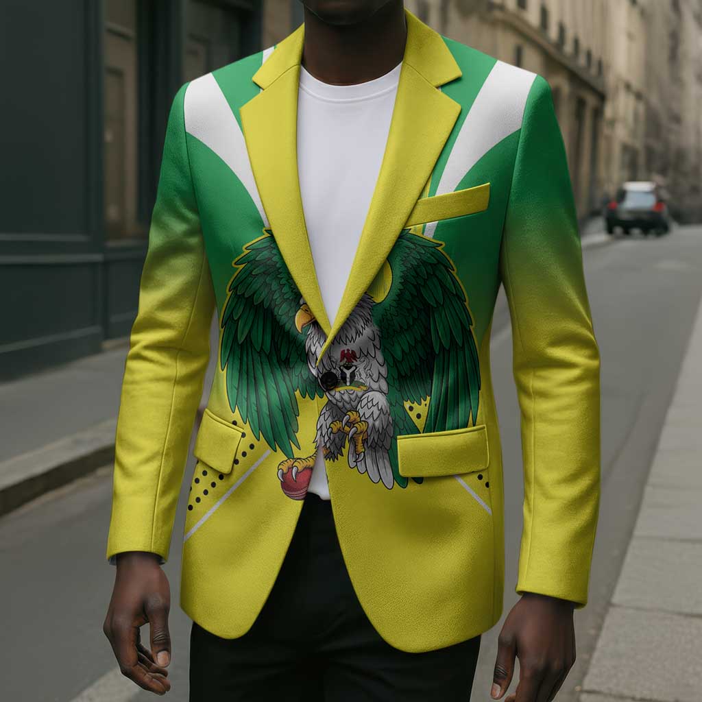 Custom Cricket African Nigeria Blazer Najeriya Yellow Greens Eagle