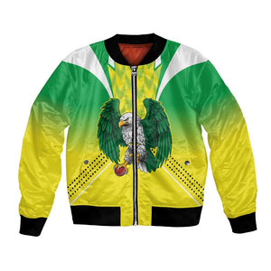 Custom Cricket African Nigeria Bomber Jacket Najeriya Yellow Greens Eagle - African Pride