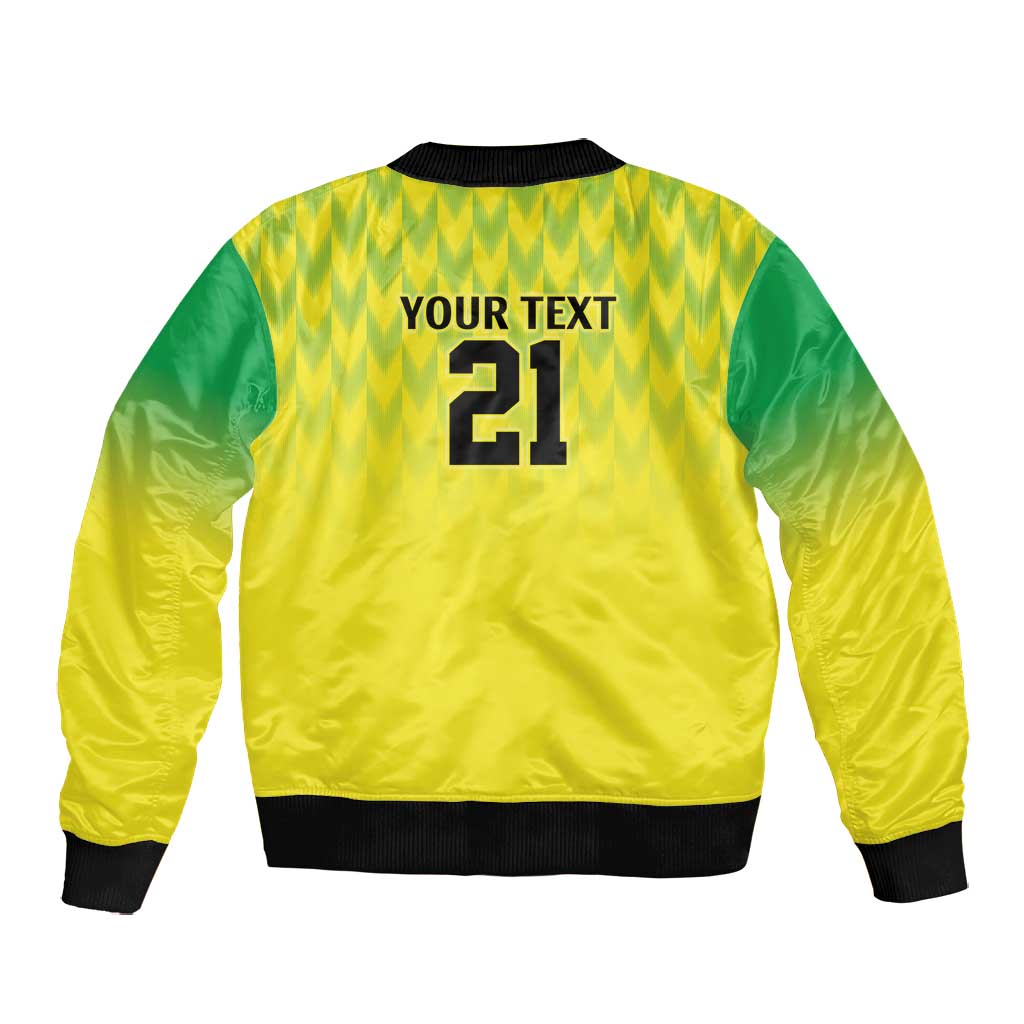 Custom Cricket African Nigeria Bomber Jacket Najeriya Yellow Greens Eagle - African Pride