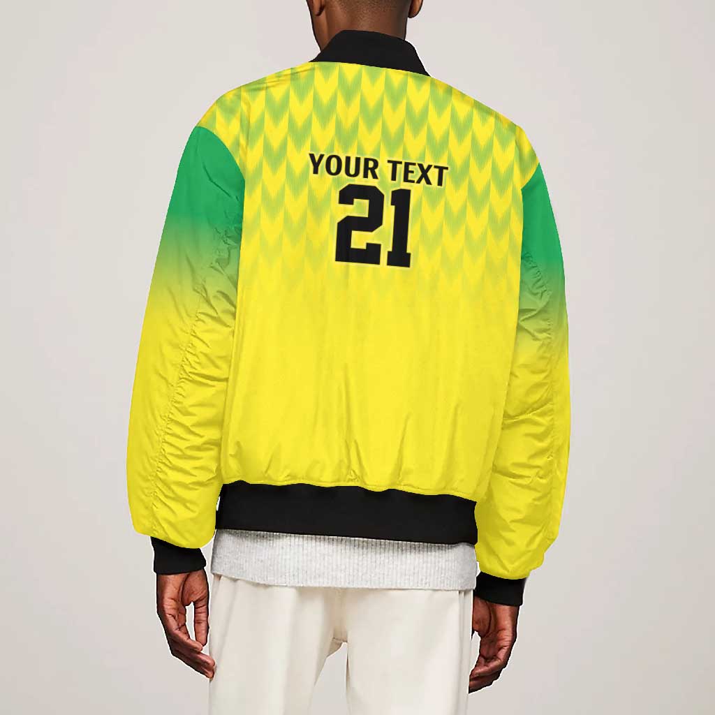 Custom Cricket African Nigeria Bomber Jacket Najeriya Yellow Greens Eagle - African Pride