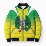 Custom Cricket African Nigeria Bomber Puffer Jacket Najeriya Yellow Greens Eagle