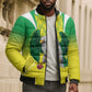 Custom Cricket African Nigeria Bomber Puffer Jacket Najeriya Yellow Greens Eagle