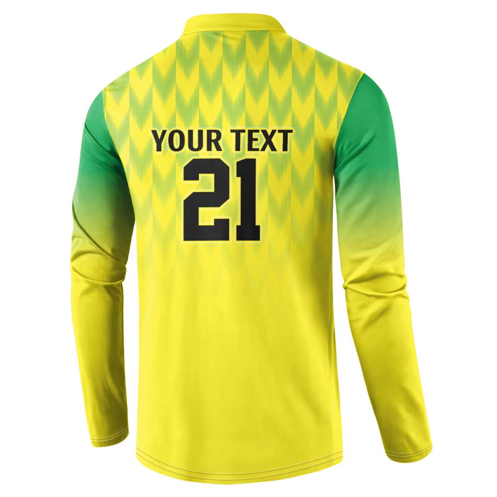 Custom Cricket African Nigeria Button Sweatshirt Najeriya Yellow Greens Eagle