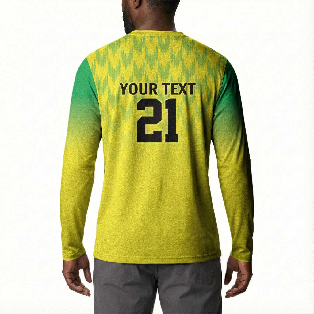 Custom Cricket African Nigeria Button Sweatshirt Najeriya Yellow Greens Eagle