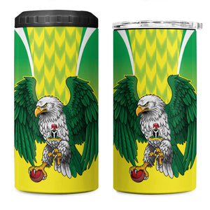 Custom Cricket African Nigeria 4 in 1 Can Cooler Tumbler Najeriya Yellow Greens Eagle - African Pride