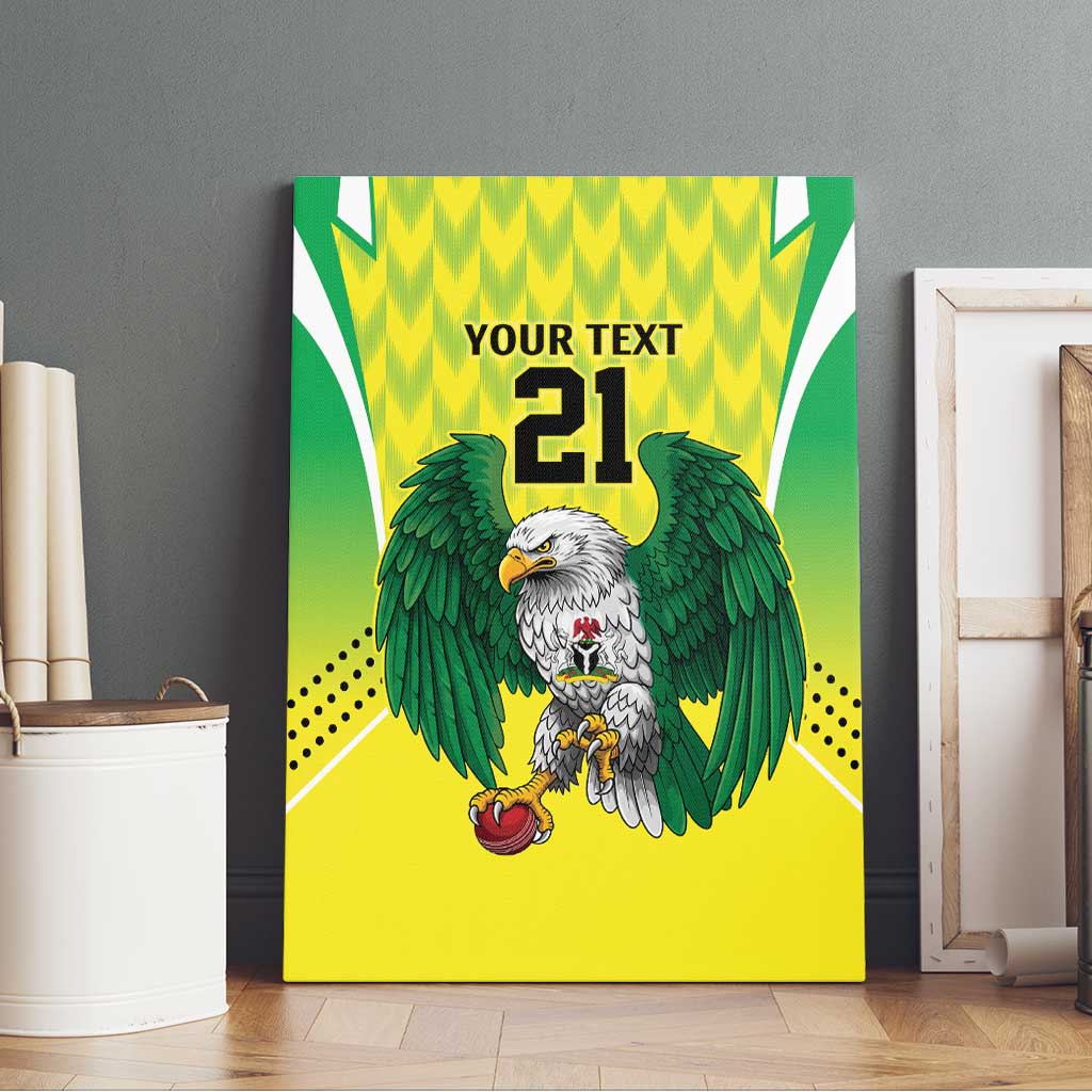 Custom Cricket African Nigeria Canvas Wall Art Najeriya Yellow Greens Eagle - African Pride