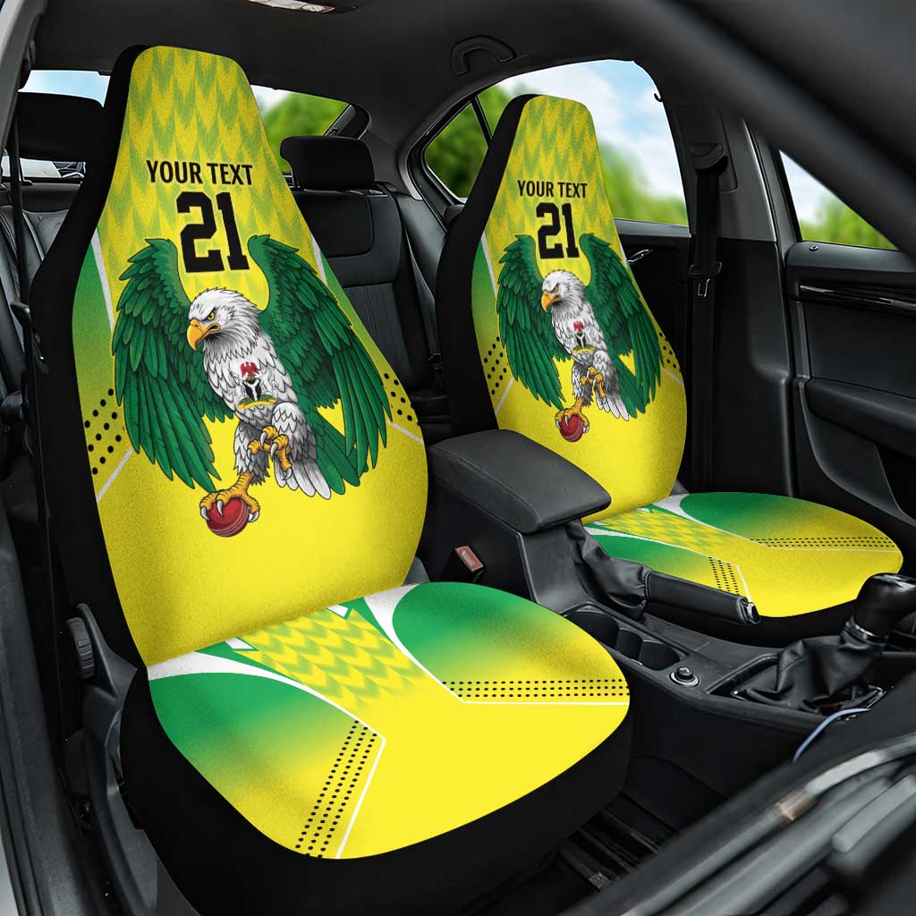 Custom Cricket African Nigeria Car Seat Cover Najeriya Yellow Greens Eagle - African Pride