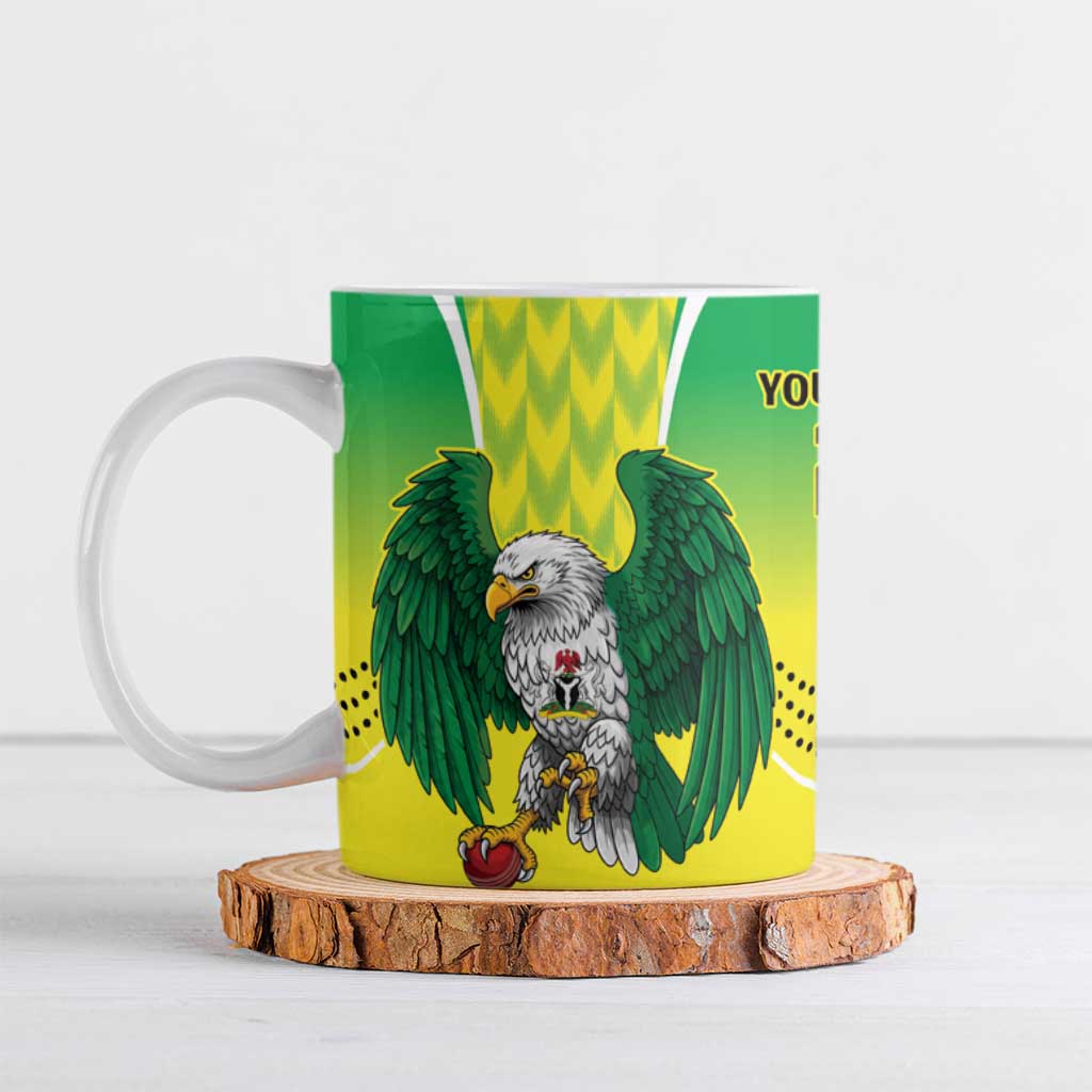 Custom Cricket African Nigeria Ceramic Mug Najeriya Yellow Greens Eagle