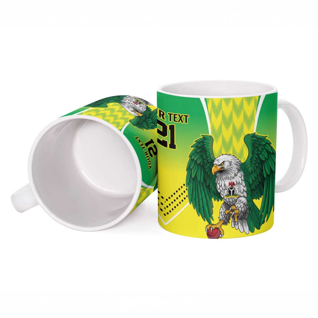 Custom Cricket African Nigeria Ceramic Mug Najeriya Yellow Greens Eagle